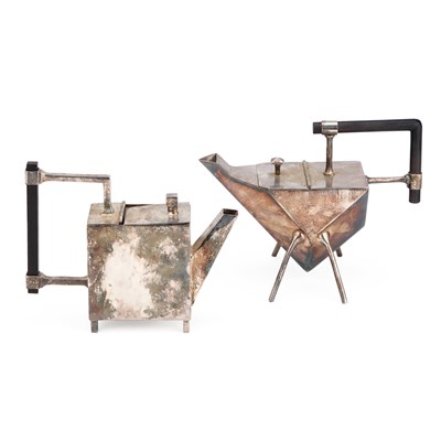 Lot 173 - TWO REPRODUCTION SILVER-PLATED TEAPOTS