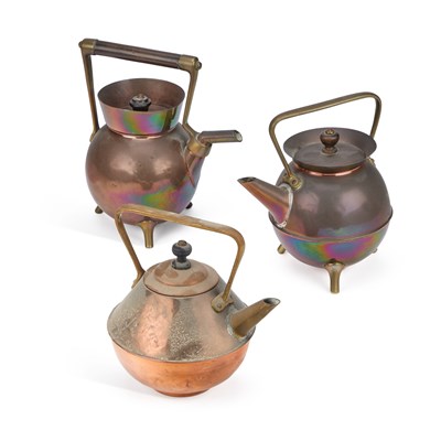 Lot 197 - THREE BENHAM & FROUD COPPER KETTLES