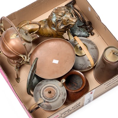 Lot 227 - A GROUP OF SCULPTURE AND METAL WARES