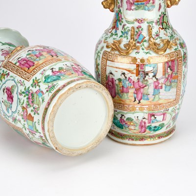 Lot 39 - A PAIR OF CHINESE FAMILLE ROSE VASES