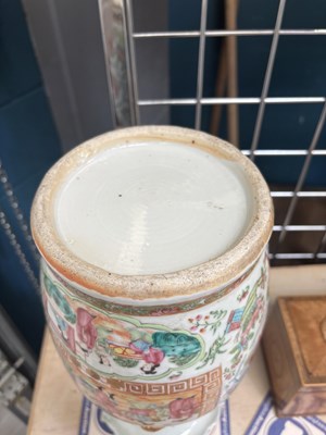Lot 39 - A PAIR OF CHINESE FAMILLE ROSE VASES