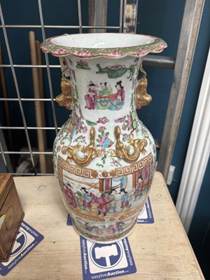 Lot 39 - A PAIR OF CHINESE FAMILLE ROSE VASES