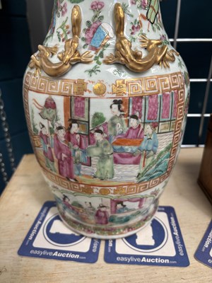 Lot 39 - A PAIR OF CHINESE FAMILLE ROSE VASES