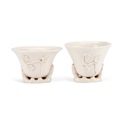 Lot 40 - TWO CHINESE BLANC-DE-CHINE LIBATION CUPS