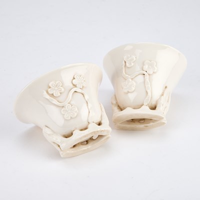 Lot 40 - TWO CHINESE BLANC-DE-CHINE LIBATION CUPS