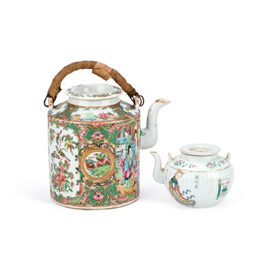 Lot 79 - TWO CHINESE FAMILLE ROSE PORCELAIN TEAPOTS
