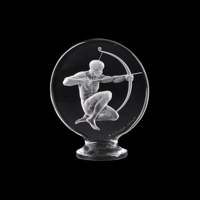 Lot 20 - RENÉ LALIQUE (FRENCH, 1860-1945), AN ARCHER CAR MASCOT