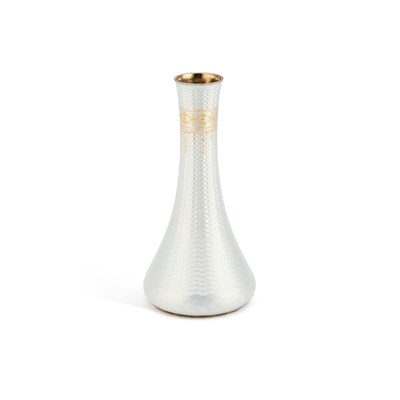 Lot 212 - AN EARLY 20TH CENTURY SWEDISH SILVER AND ENAMEL FLOWER VASE