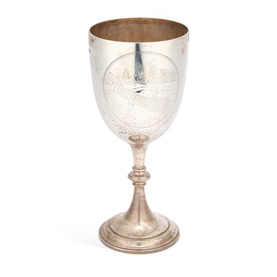 Lot 367 - A LARGE VICTORIAN SILVER TROPHY CUP