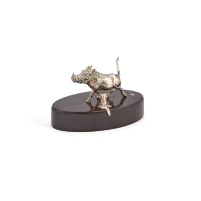 Lot 308 - A SILVER MODEL OF A RUNNING WARTHOG