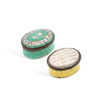 Lot 460 - TWO BILSTON ENAMEL PATCH BOXES