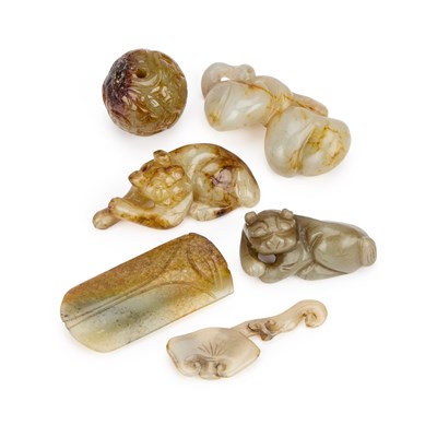 Lot 151 - SIX CHINESE JADE CARVINGS