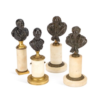 Lot 600 - A GROUP OF FOUR 19TH CENTURY FRENCH BRONZE BUSTS