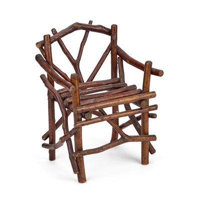 Lot 552 - A PRIMITIVE MINIATURE 'TWIG' CHAIR