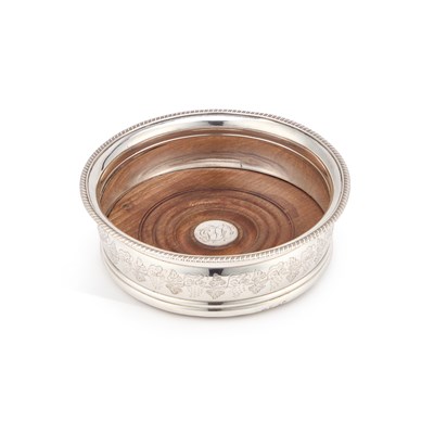 Lot 405 - A GEORGE III SILVER COASTER