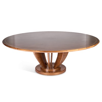 Lot 691 - A MASSIVE CONTEMPORARY WALNUT DINING TABLE