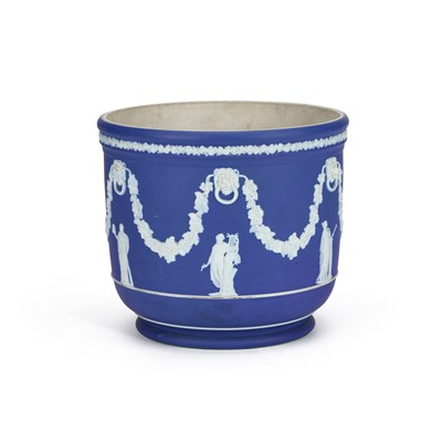 Lot 30 - A WEDGWOOD BLUE JASPER JARDINIÈRE
