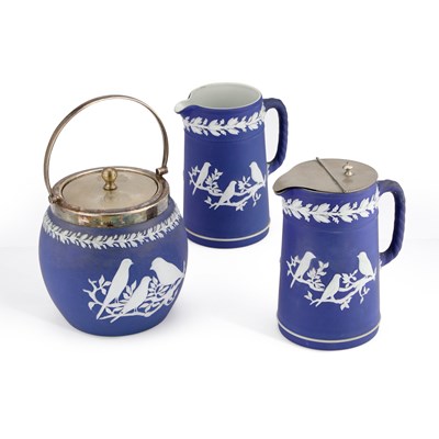 Lot 58 - A GROUP OF WEDGWOOD BLUE JASPER