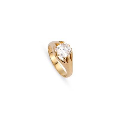 Lot 491 - AN 18 CARAT GOLD LAB-GROWN DIAMOND SOLITAIRE RING