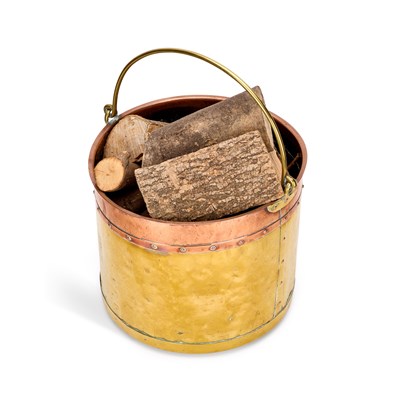 Lot 726 - A VICTORIAN COPPER AND BRASS LOG BUCKET