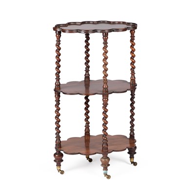 Lot 744 - A VICTORIAN ROSEWOOD WHATNOT