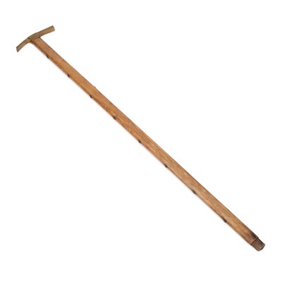 Lot 580 - WILLY BRANDT, A BRASS-MOUNTED OAK ALPENSTOCK