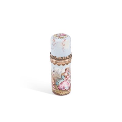 Lot 386 - A FRENCH ENAMEL SCENT BOTTLE