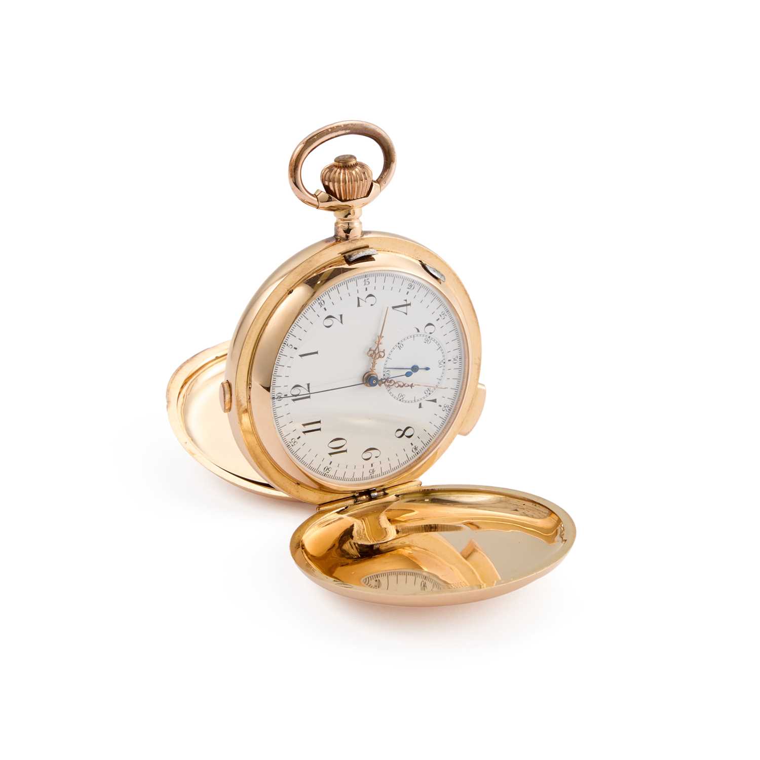 Lot 322 - AN 18K GOLD MINUTE REPEATER CHRONOGRAPH POCKET WATCH