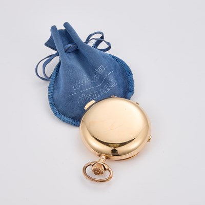 Lot 322 - AN 18K GOLD MINUTE REPEATER CHRONOGRAPH POCKET WATCH