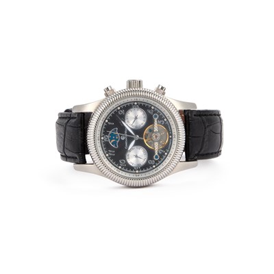 Lot 352 - A GENTS STEEL CONSTANTIN WEISZ STRAP WATCH