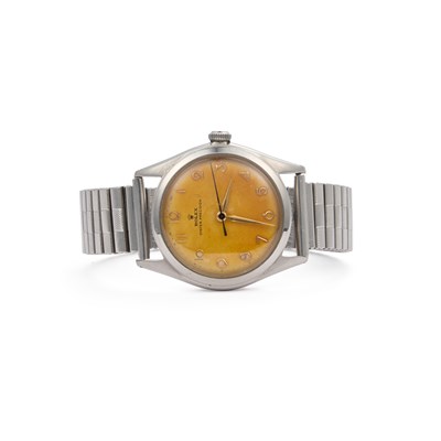 Lot 514 - A GENTS STEEL ROLEX OYSTER BRACELET WATCH