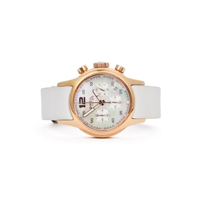 Lot 325 - A ROSE GOLD PLATED BREIL STRAP WATCH