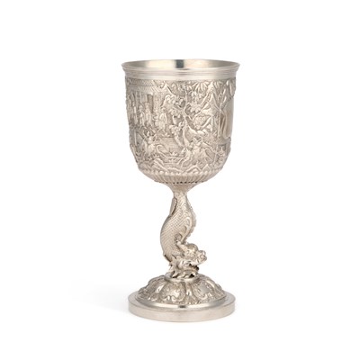 Lot 253 - A 19TH CENTURY CHINESE SILVER GOBLET