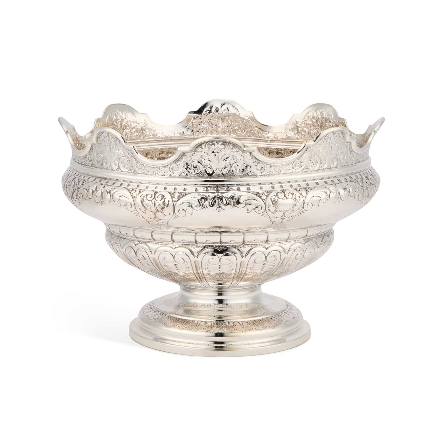 Lot 161 - A LARGE VICTORIAN SILVER ROSE BOWL