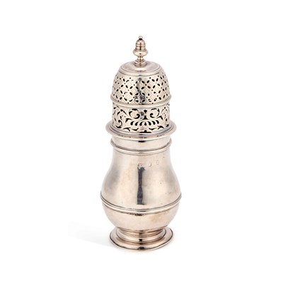 Lot 533 - A QUEEN ANNE BRITANNIA STANDARD SILVER CASTER