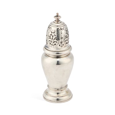 Lot 582 - A WEST COUNTRY SILVER SUGAR CASTER