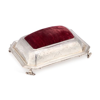 Lot 501 - A CHARLES II SILVER PIN CUSHION