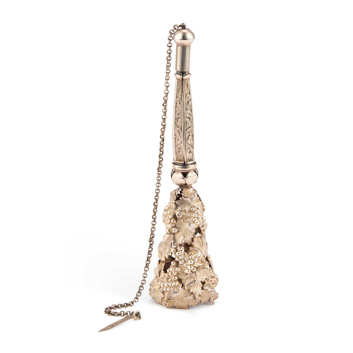 Lot 238 - A 19TH CENTURY CONTINENTAL SILVER POSY HOLDER