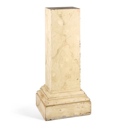 Lot 689 - A PAINTED WOOD FAUX MARBLE COLUMN