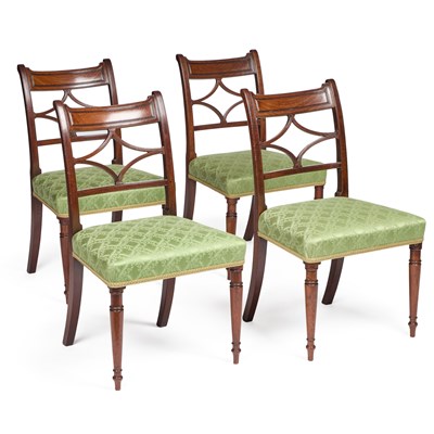 Lot 765 - A SET OF FOUR LATE GEORGIAN SCOTTISH MAHOGANY DINING CHAIRS