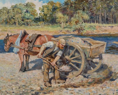 Lot 74 - RALPH HEDLEY RBA, STAITHES GROUP (1848-1930)