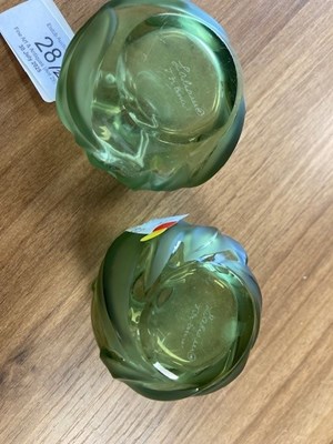 Lot 28 - A PAIR OF LALIQUE 'ROYAL PALM' VASES