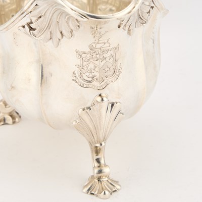 Lot 442 - A LARGE PAIR OF EARLY VICTORIAN SILVER SAUCEBOATS