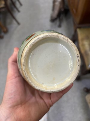 Lot 75 - A NEAR PAIR OF 19TH CENTURY CHINESE FAMILLE ROSE CELADON-GROUND PORCELAIN VASES