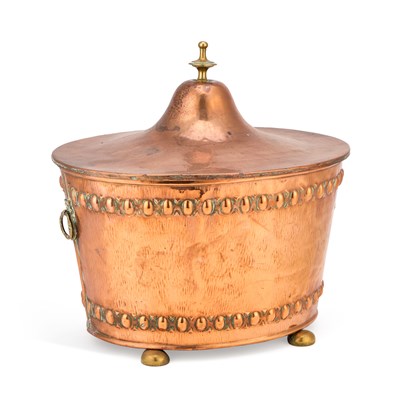 Lot 102 - AN EDWARDIAN COPPER COAL BIN