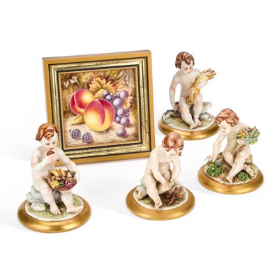 Lot 79 - A SET OF FOUR CAPODIMONTE FIGURES OF THE SEASON