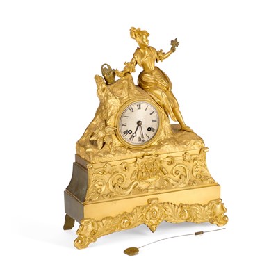 Lot 1000 - A 19TH CENTURY FRENCH ORMOLU MANTEL CLOCK