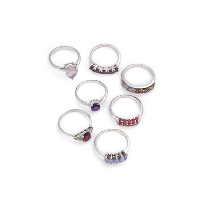 Lot 457 - A GROUP OF VARIOUS GEM-SET RINGS