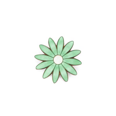 Lot 377 - ASKEL HOLMSEN, A NORWEGIAN ENAMEL FLOWER BROOCH