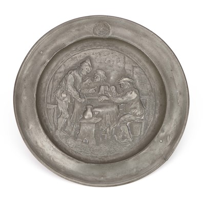 Lot 53 - A 19TH CENTURY GERMAN PEWTER DISH